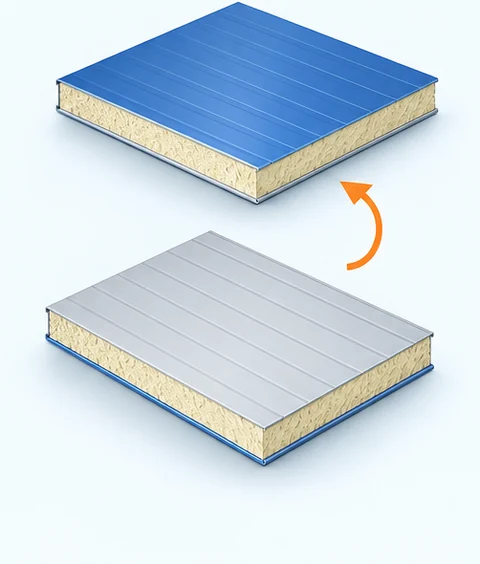 AI concept illustration showing two possible panel face orientations