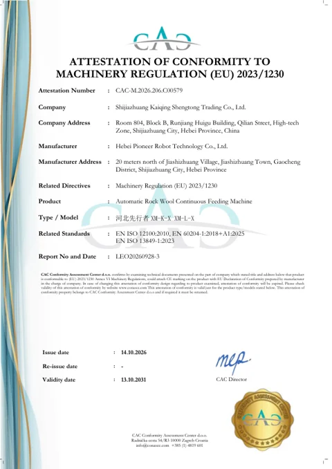 Preview of CAC conformity attestation: CAC-M.2026.206.C00579