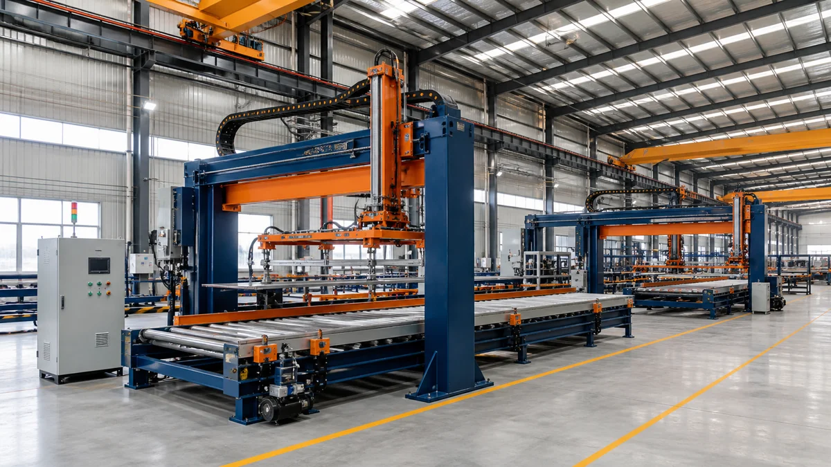 Modern color steel automation equipment assembly workshop concept