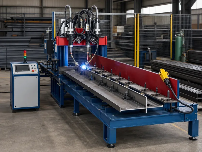 Existing-site illustration of purlin cleat plate welding equipment
